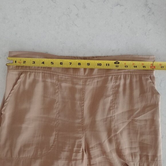 Light tan caramel brown XL cropped lightweight flowy wide leg ankle pants - Picture 13 of 13